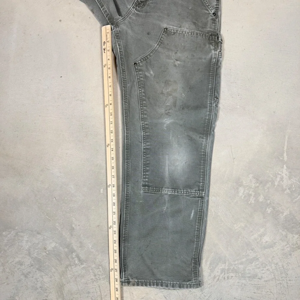 GRAIL Carhartt B136 MOS Double Knee Duck Canvas Carpenter Pants Moss Green 31x30